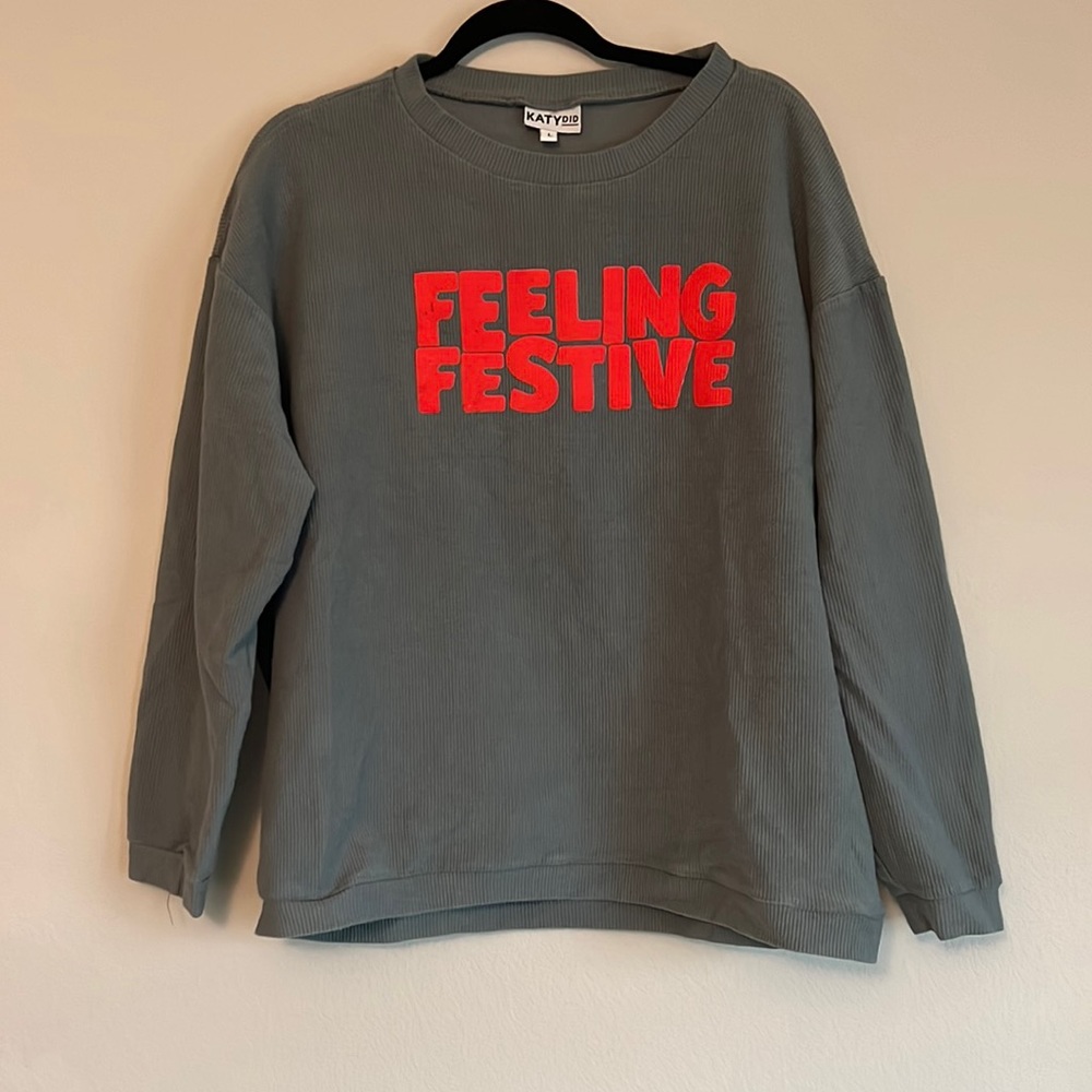 Feeling Festive Ribbed Long Sleeve Shirt